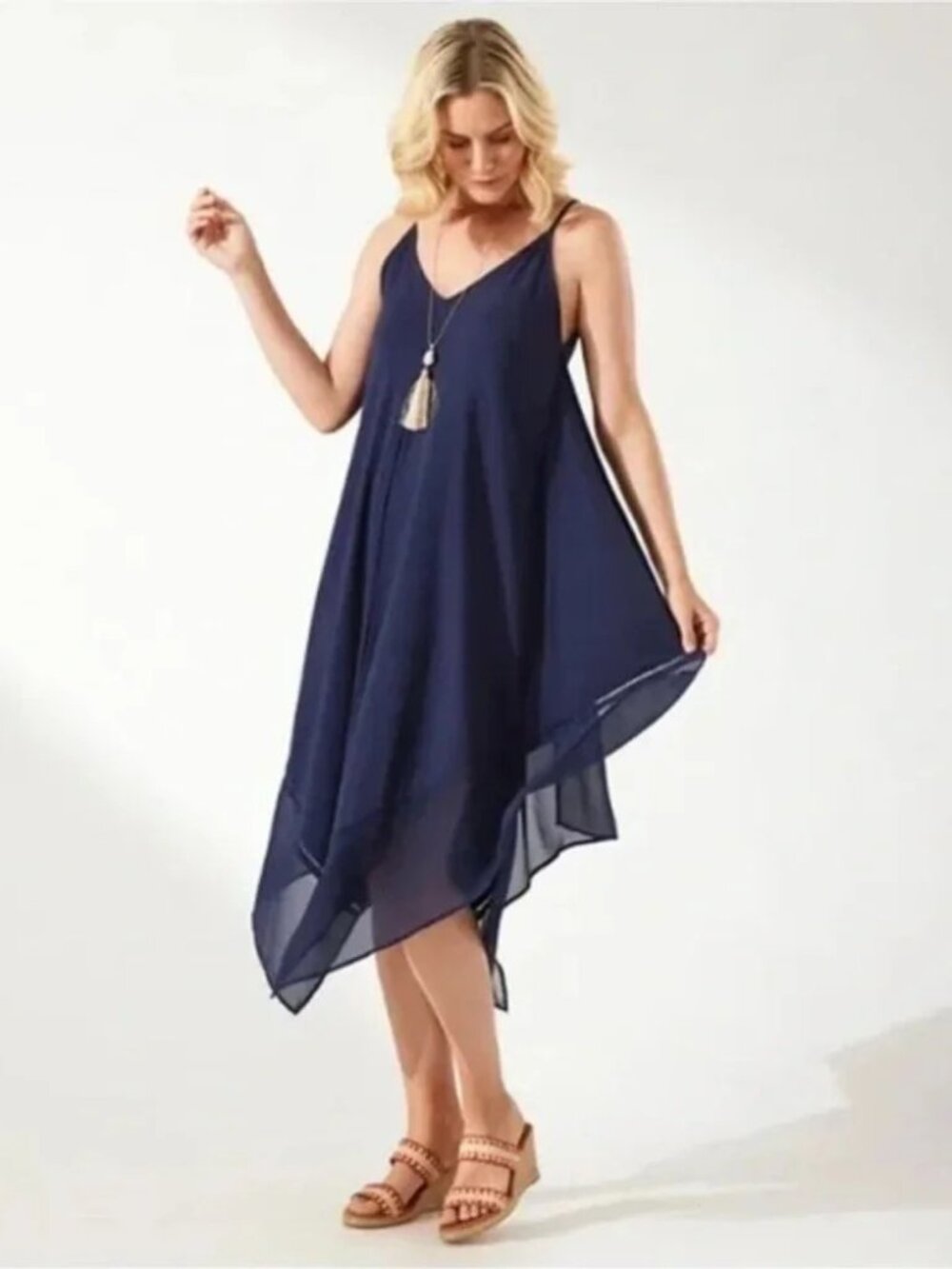 Tommy Bahama, Blue scarf dress, size Small